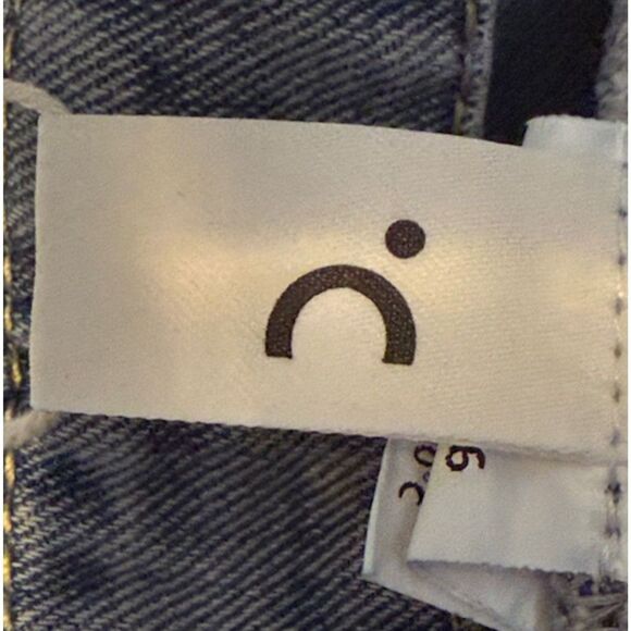 Commense Asymmetrical denim maxi skirt M front slit raw hem casual - Picture 9 of 11